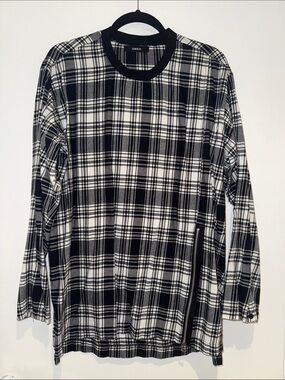 OREO Black and White Plaid Long-Sleeve Shirt